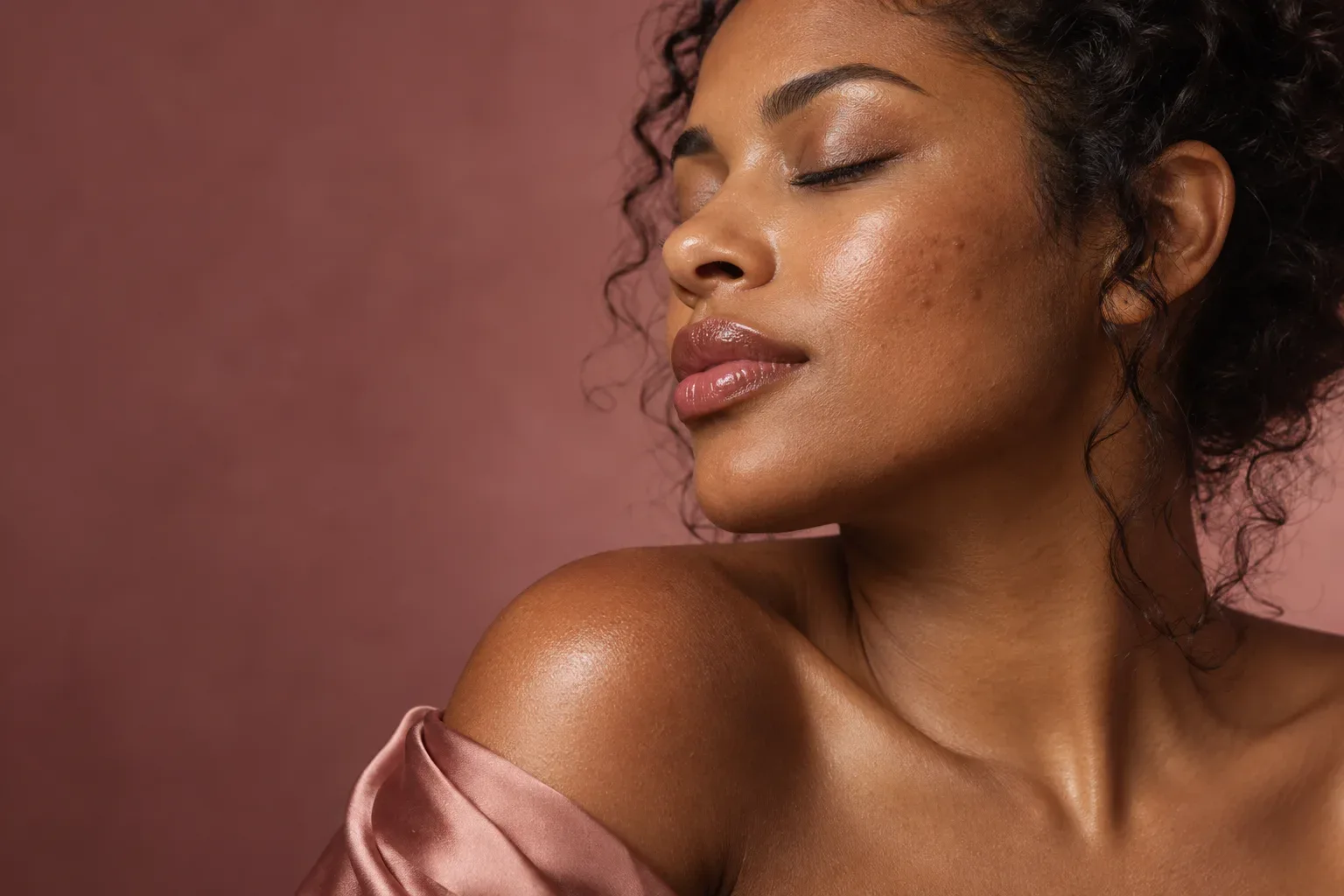 Illustrative beauty editorial for Metro Detroit Aesthetics