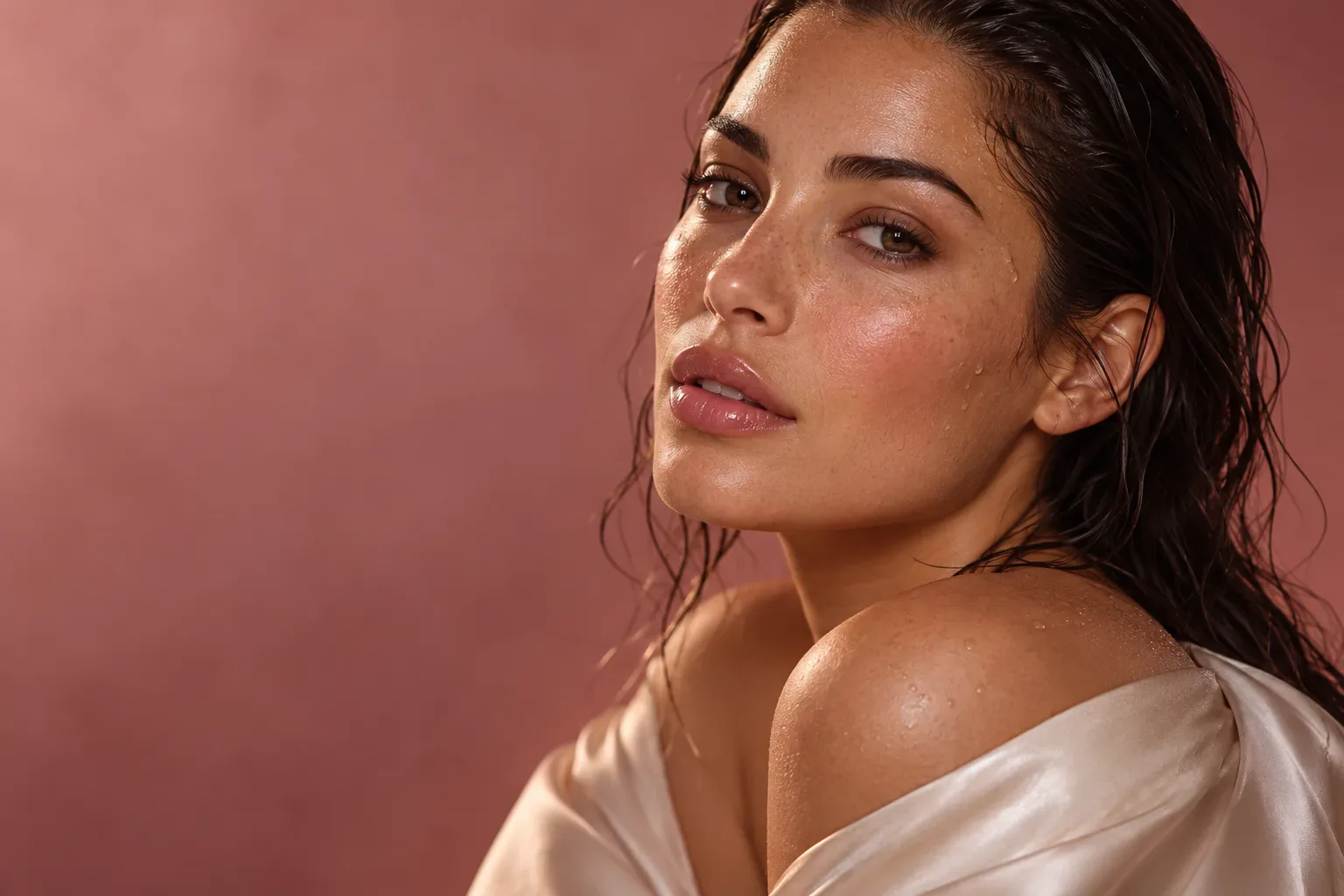 Illustrative beauty editorial for Metro Detroit Aesthetics